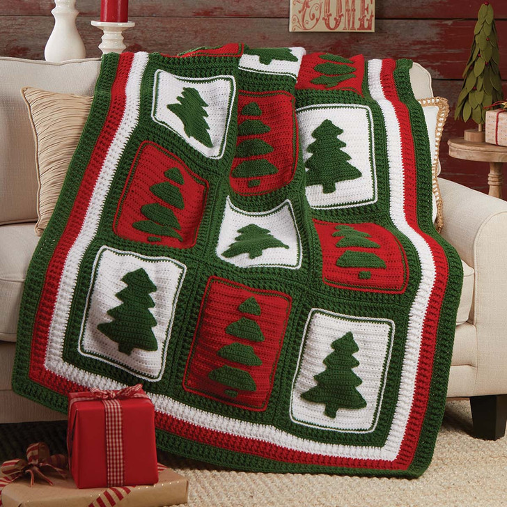 Herrschners Evergreen Christmas Afghan Crochet Kit