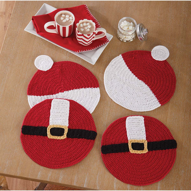 Village Yarn Santa & Mrs. Claus Place Mats Crochet Kit