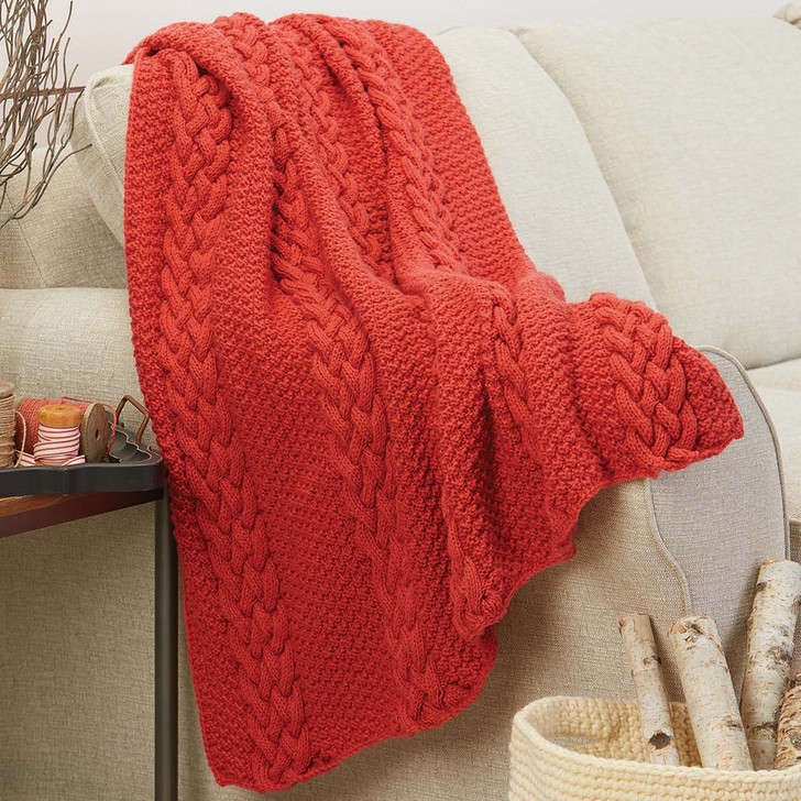 Herrschners Sweater Stitch Afghan Knit Kit