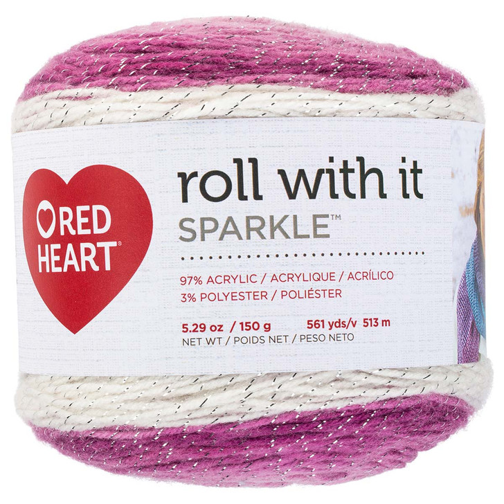 Red Heart Roll With It Sparkle Yarn