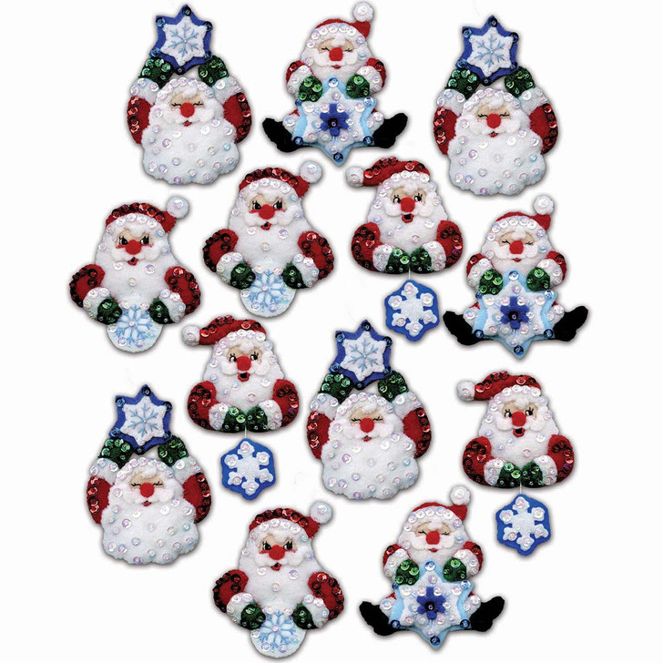 Design Works Snowflake Santa Felt & Sequin Kit