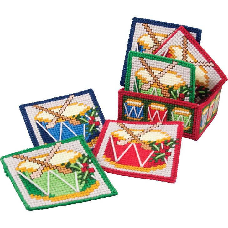 Herrschners Little Drummer Coasters With Holder Plastic Canvas Kit