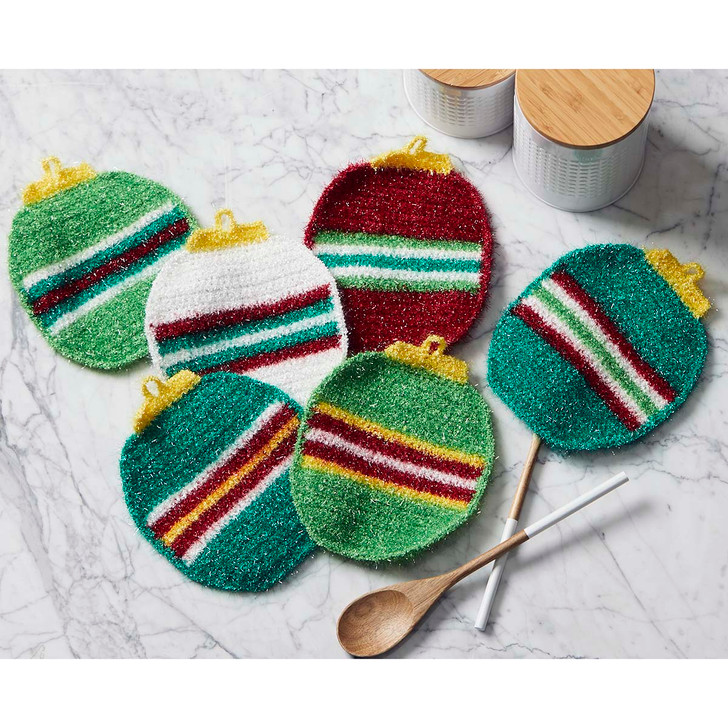 Herrschners Holiday Baubles Scrubbies Crochet Kit