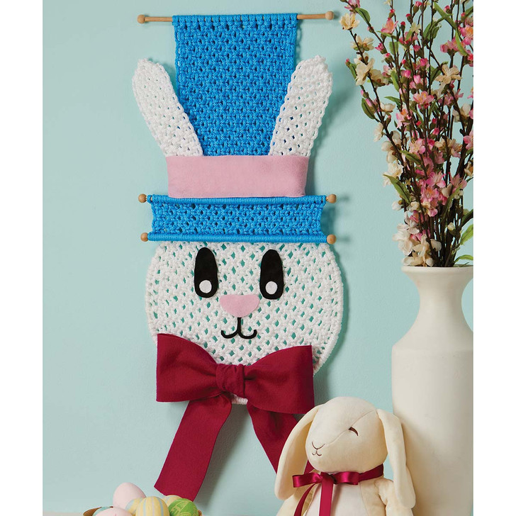 Herrschners Hoppy Bunny Wall Hanging Macrame