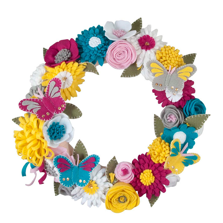 Felt Street Spring Floral Wreath Felt & Sequin Kit