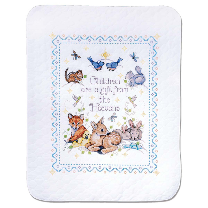 Design Works Gift From Heaven Baby Quilt Stamped Cross-Stitch Kit