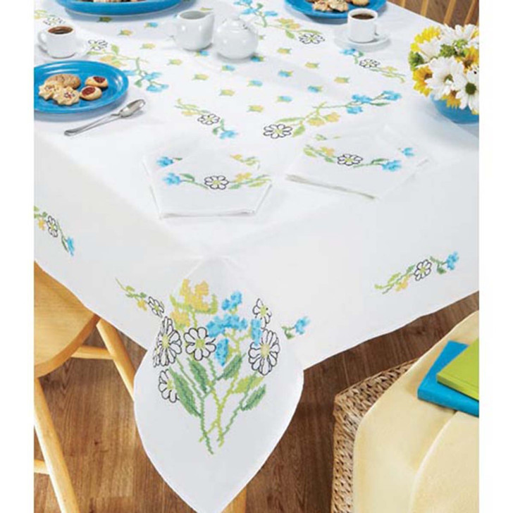 Craftways Goldenrod Table Linens Stamped Cross-Stitch