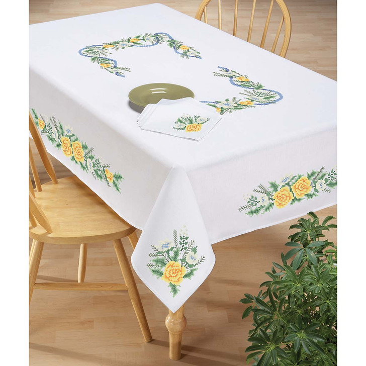 Sunshine Roses 60 x 90", 60 x 104", 60 x 120" Tablecloth Thread Kit