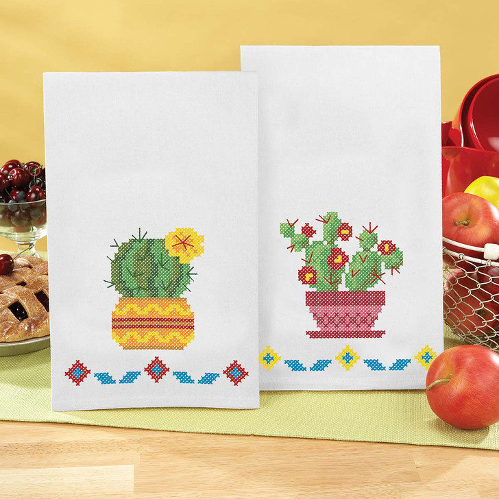 Sunny Succulents Towel Pair Thread Kit