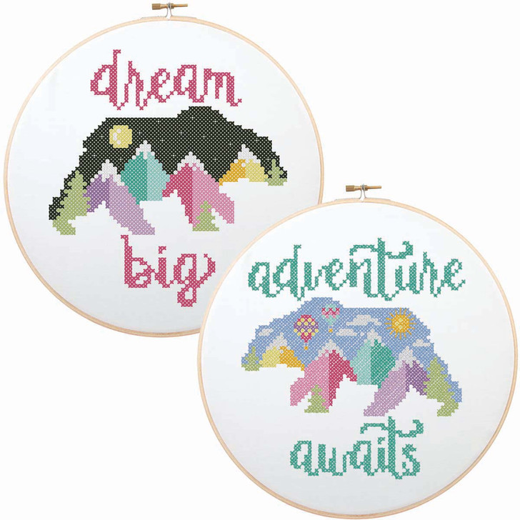 Herrschners Big Adventures Hoops Stamped Cross-Stitch Kit