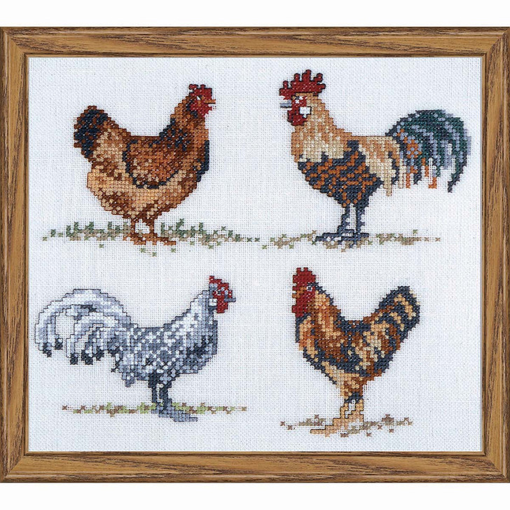Permin Hens Kit & Frame Counted Cross-Stitch