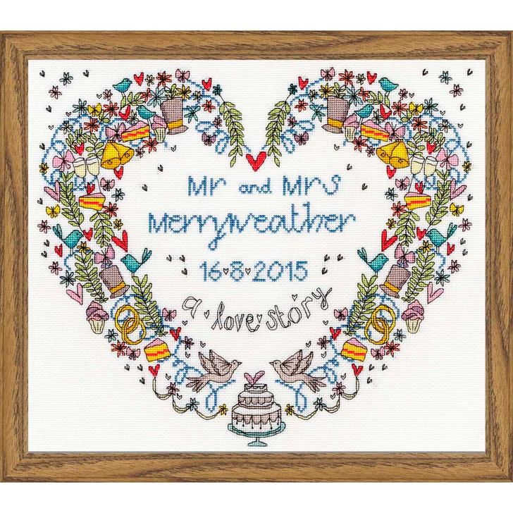 Bothy Threads Wedding Heart Counted Cross-Stitch Kit