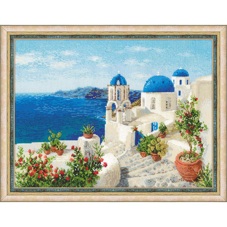 RIOLIS Santorn Kit & Frame Counted Cross-Stitch