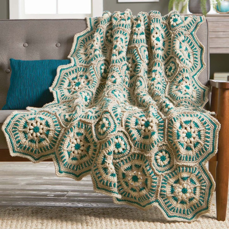 Herrschners Modern Medallion Afghan Crochet Kit