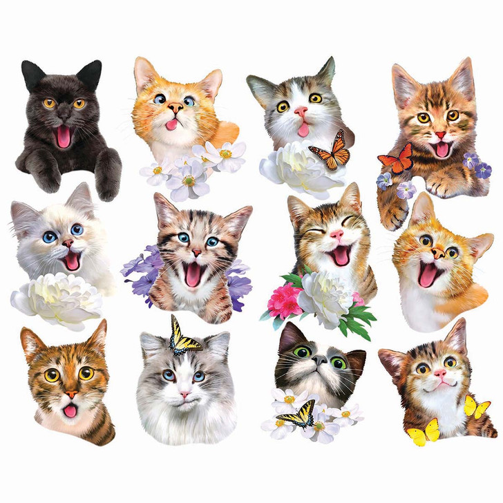 Rose Art Cat Selfies Mini-Shaped Jigsaw Puzzle