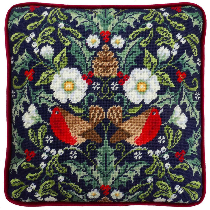 Bothy Threads Winter Robins Tapestry Pillow Cover Needlepoint Kit