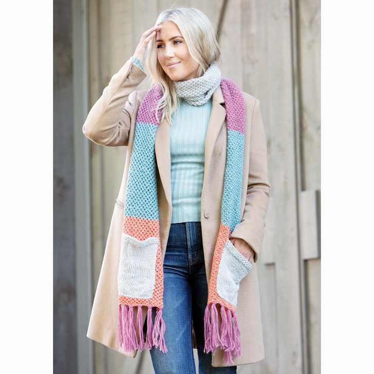 Willow Yarns Colorblock Pocket Scarf Knit Yarn Kit