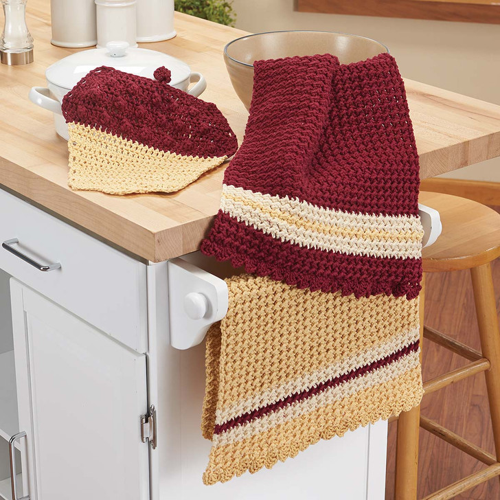 Village Yarn Autumn Towels & Acorn Dishcloth Set