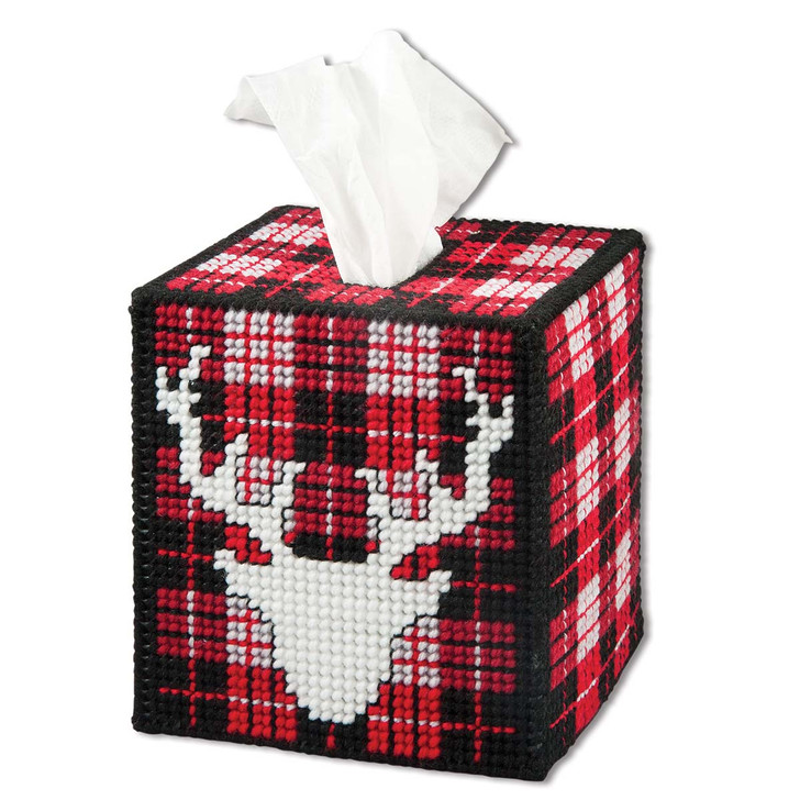 Herrschners Winter Lodge Tissue Box Cover Plastic Canvas Kit