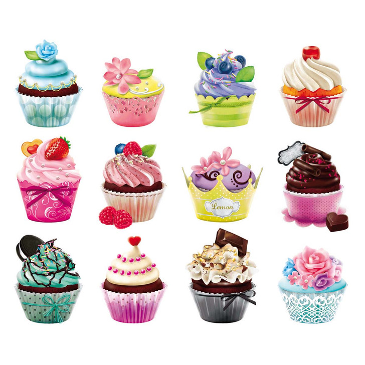 Rose Art Cupcakes I Mini-Shaped Jigsaw Puzzle