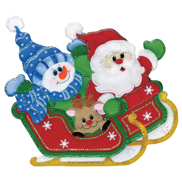 Design Works Sleigh Ride Felt Wall Hanging Felt & Sequin Kit