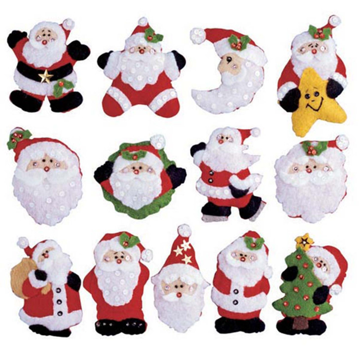Design Works Lotsa Santas Felt & Sequin Kit