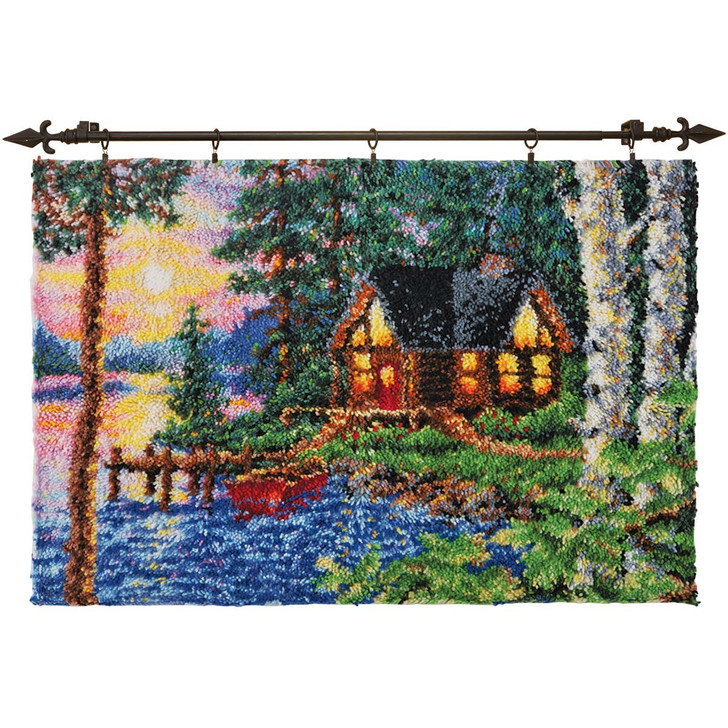 Herrschners Lakeside Cabin Latch Hook Kit