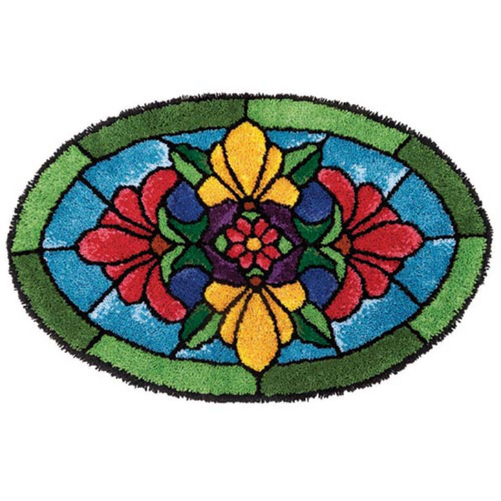 Herrschners Stained Glass Blossoms Latch Hook Kit