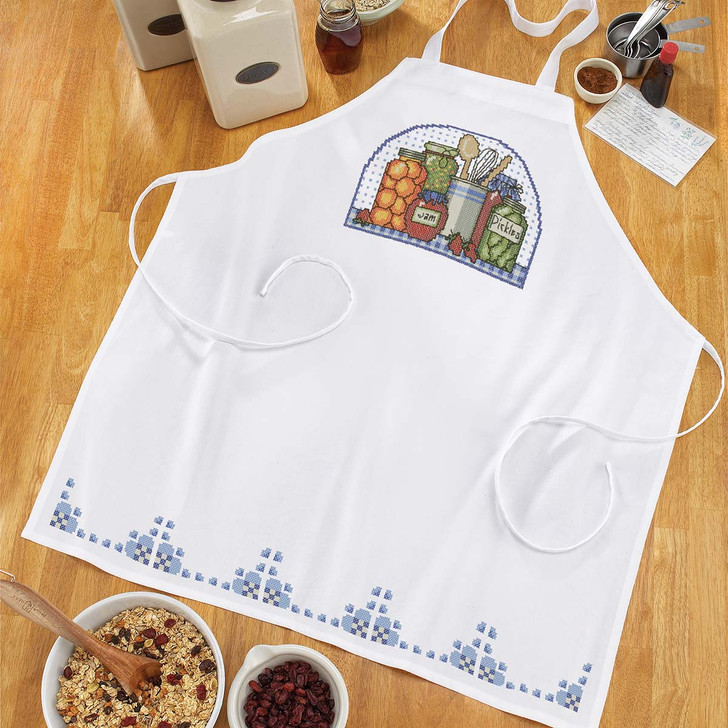 Herrschners Putting Up Preserves Apron Stamped Cross-Stitch