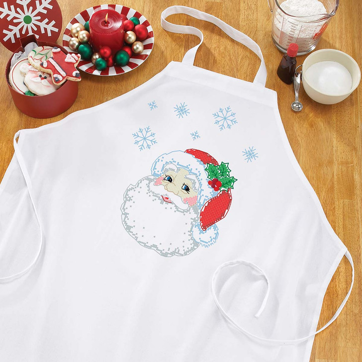 Herrschners Holiday Santa Apron Stamped Cross-Stitch