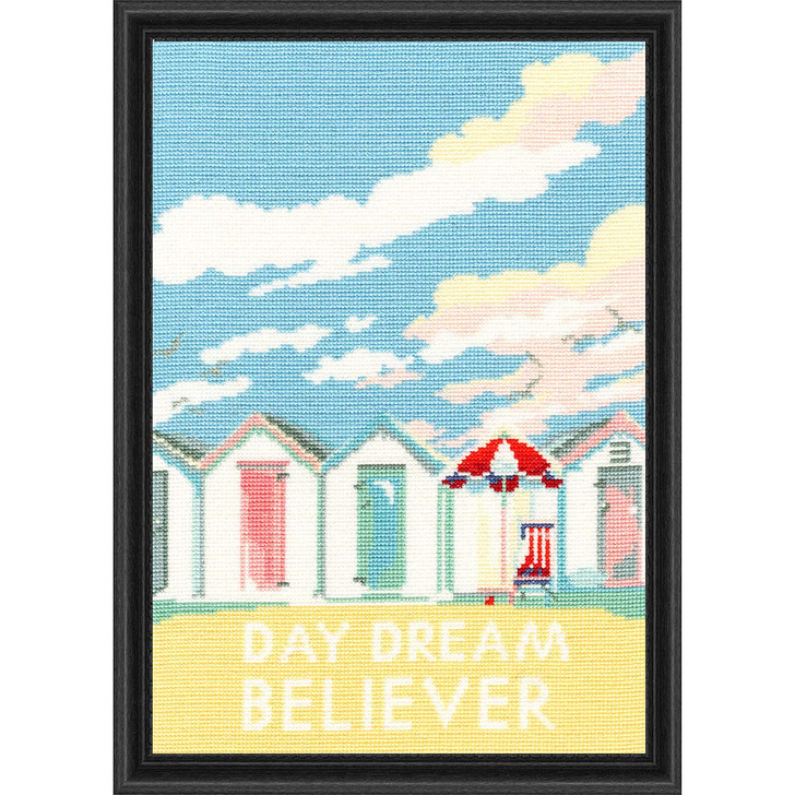 Bothy Threads Vintage Beach Huts Kit & Frame Counted Cross-Stitch