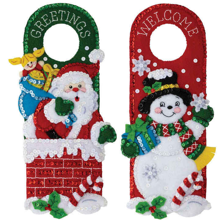 Holiday Door Hangers Felt & Sequin Kit