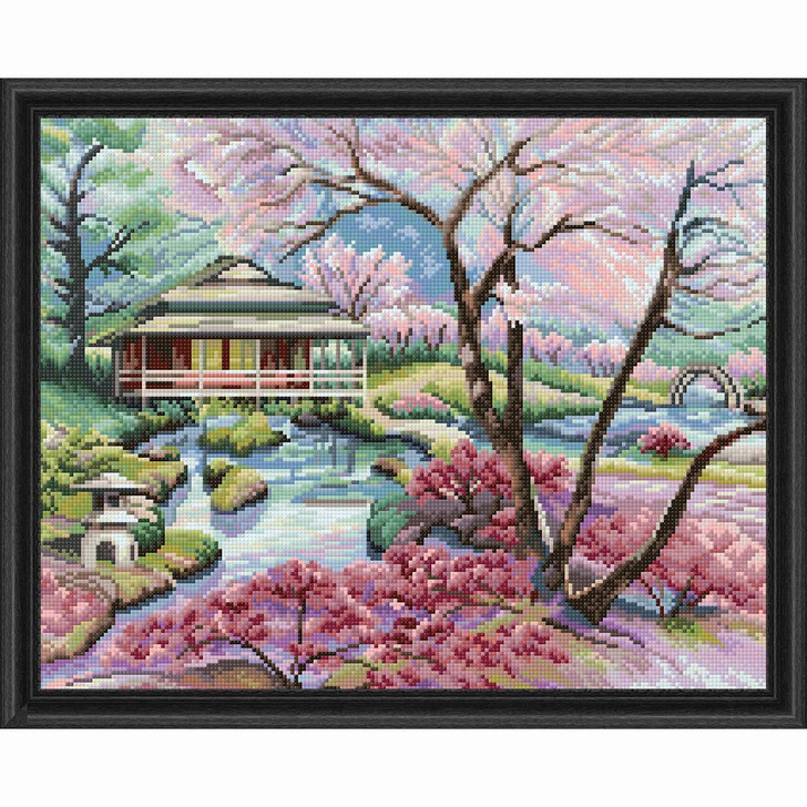 Collection D'Art Colorful Sakuras Kit & Frame Diamond Painting