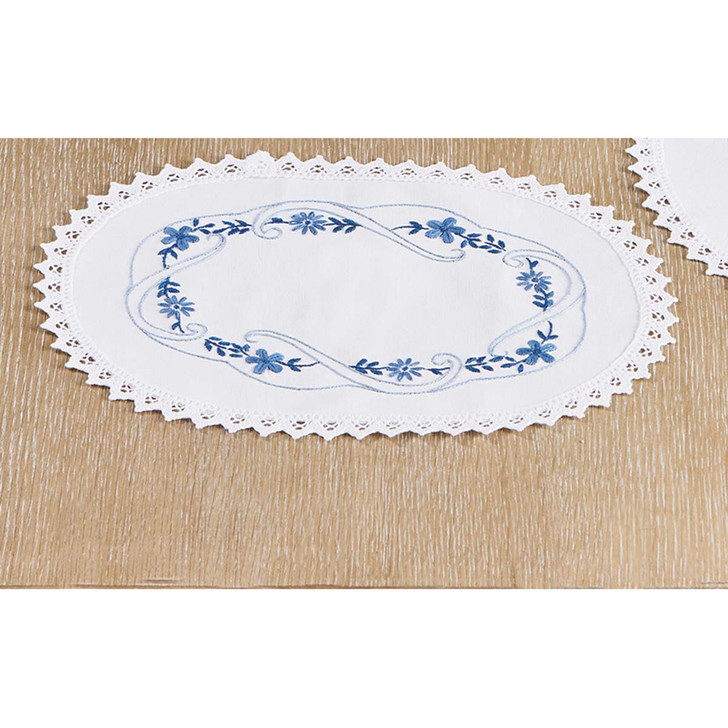 Nob Hill Vintage Navy 13x9" Doily Stamped Embroidery Kit