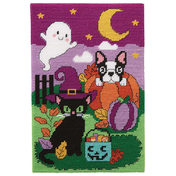 Herrschners Frightful Friends Wall Hanging Plastic Canvas Kit