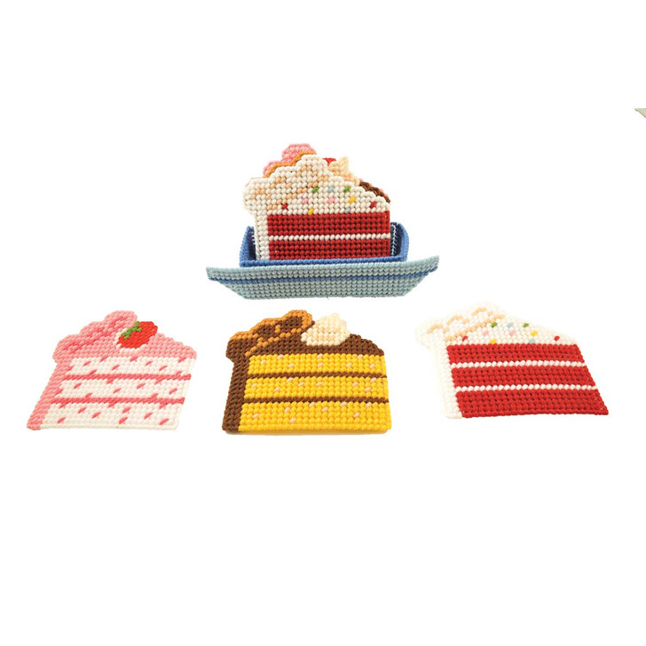 Herrschners Cake Slice Coasters & Holder Plastic Canvas Kit
