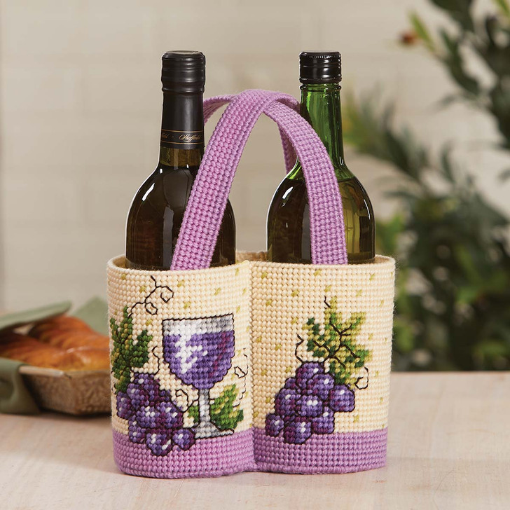 Herrschners Wine Time Basket Plastic Canvas Kit