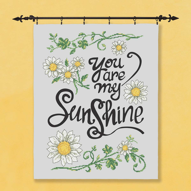 Herrschners You are My Sunshine Lap Quilt Top Stamped Cross-Stitch Kit