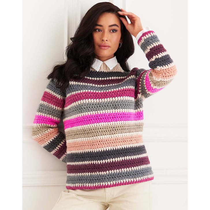 Caron Crochet Raglan Pullover Free Download
