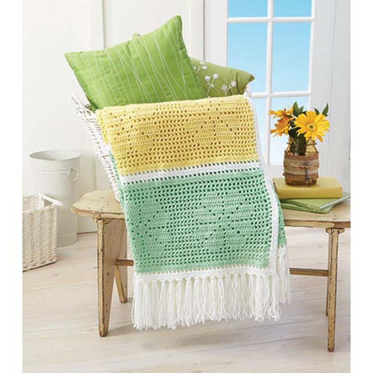 Willow Yarns Daisy Filet Crochet Throw Pattern Free Download