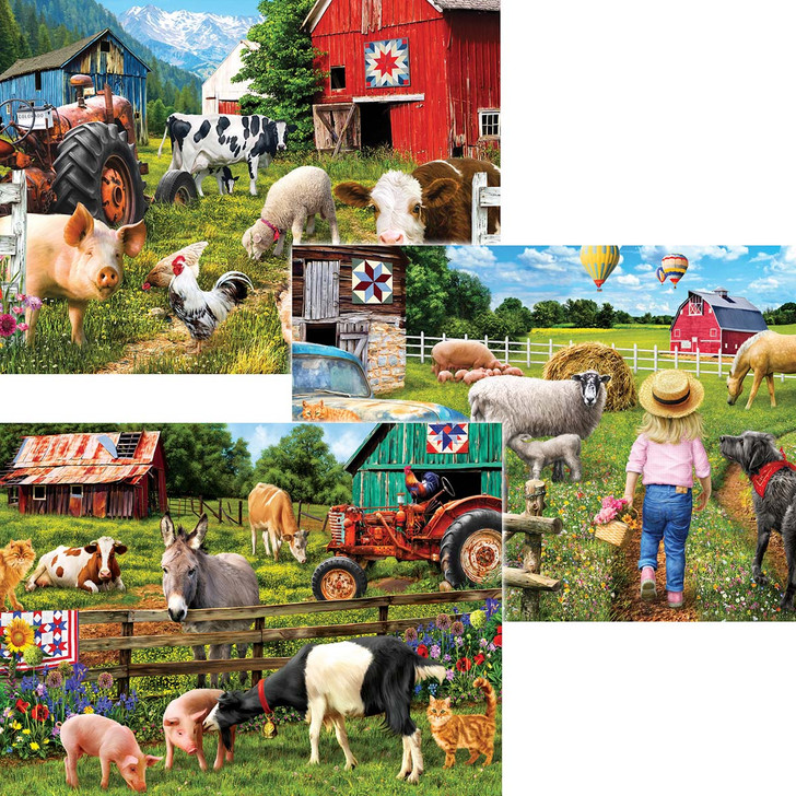 Karmin International Day on the Farm, Happy Farm Day, & Best Pals, Set of 3 Jigsaw Puzzle