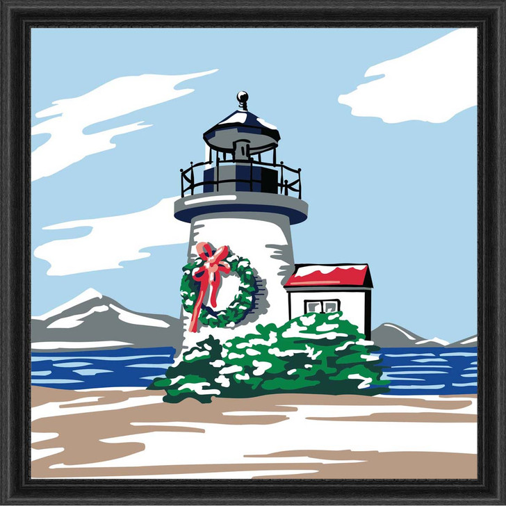 Plaid Christmas Lighthouse Paint by Number Kit