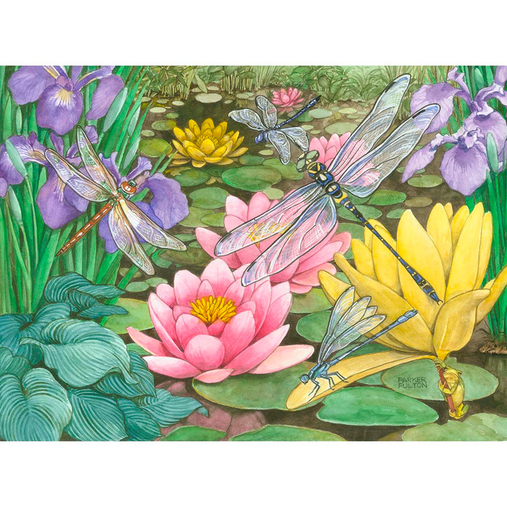 Puzzle Magic Waterlilies & Dragonflies, 500 pc Jigsaw Puzzle