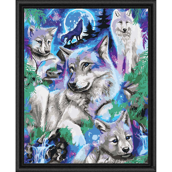 Herrschners Daydream Galaxy Wolves Paint-by-Number Kit