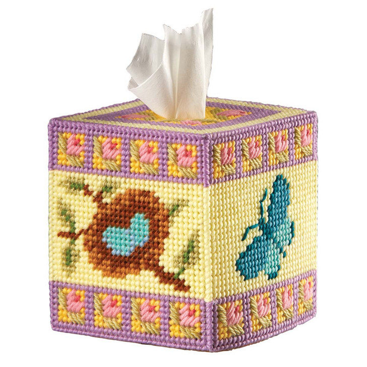 Herrschners Spring Welcome Tissue Box Plastic Canvas Kit