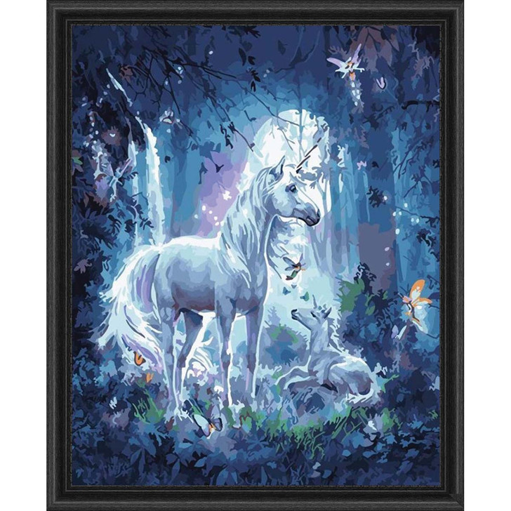 Adbrain Majestic Unicorn Kit & Frame Paint by Number Kit