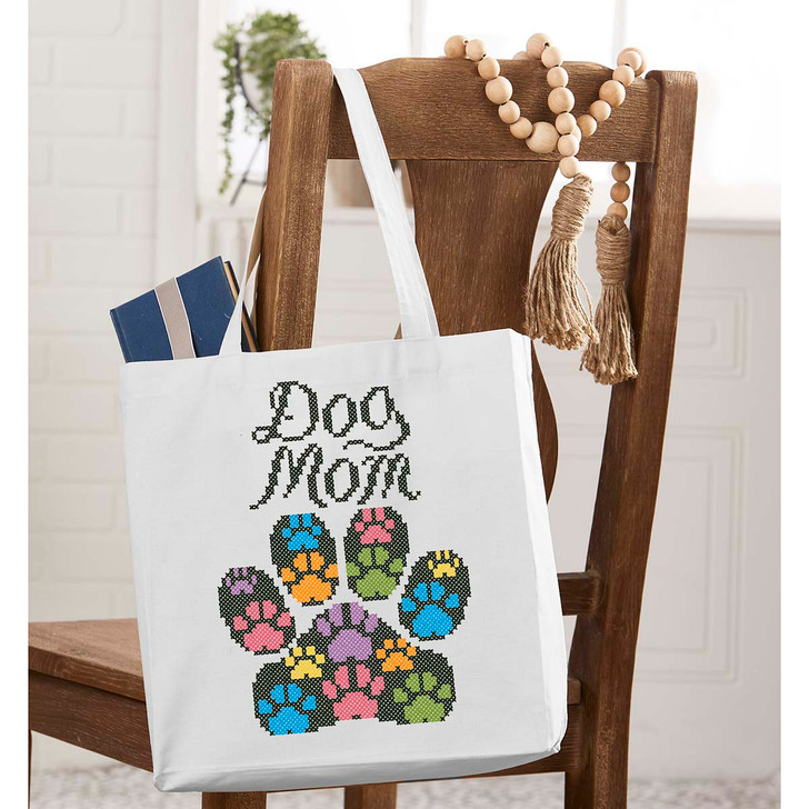 Herrschners Dog Mom Tote Bag Stamped Cross-Stitch Kit