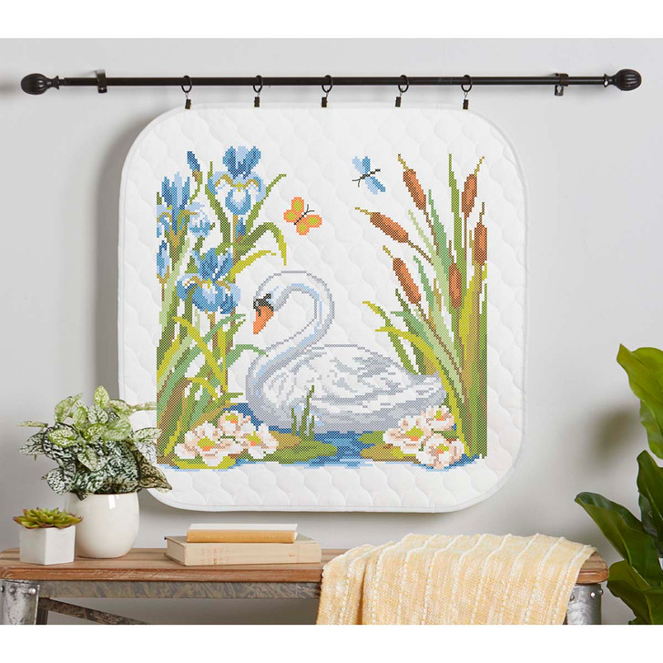Herrschners Swan on the Pond Wall Hanging Stamped Cross-Stitch Kit