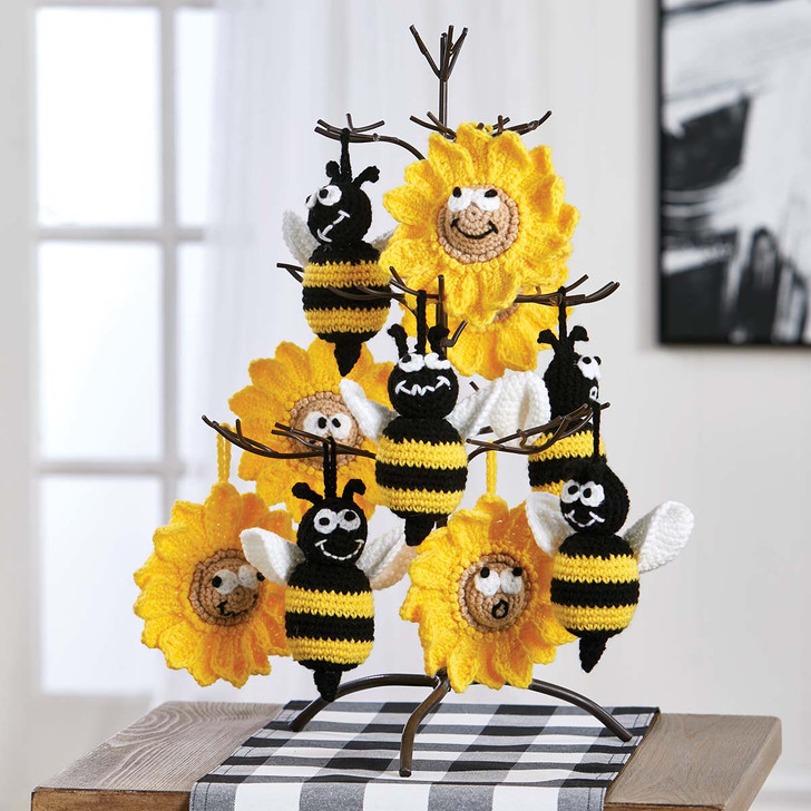 Herrschners Bees & Sunflower Ornaments Crochet Kit