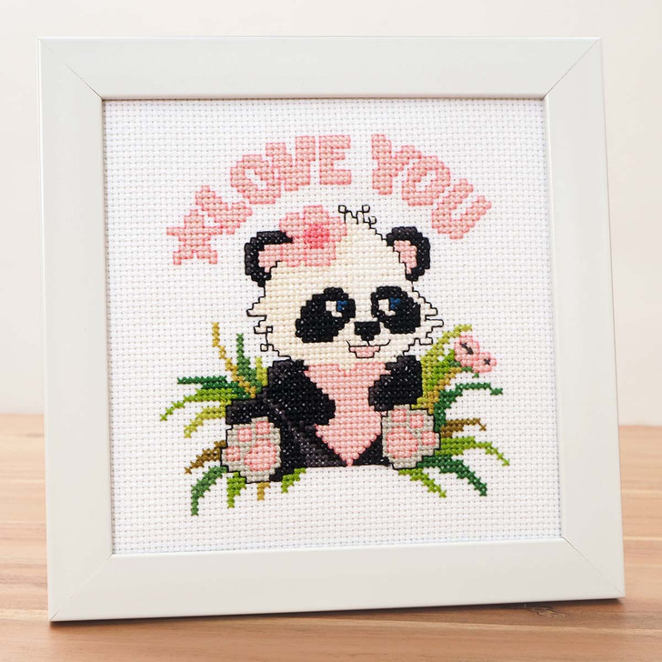 Herrschners Love You Panda Girl Counted Cross-Stitch Kit